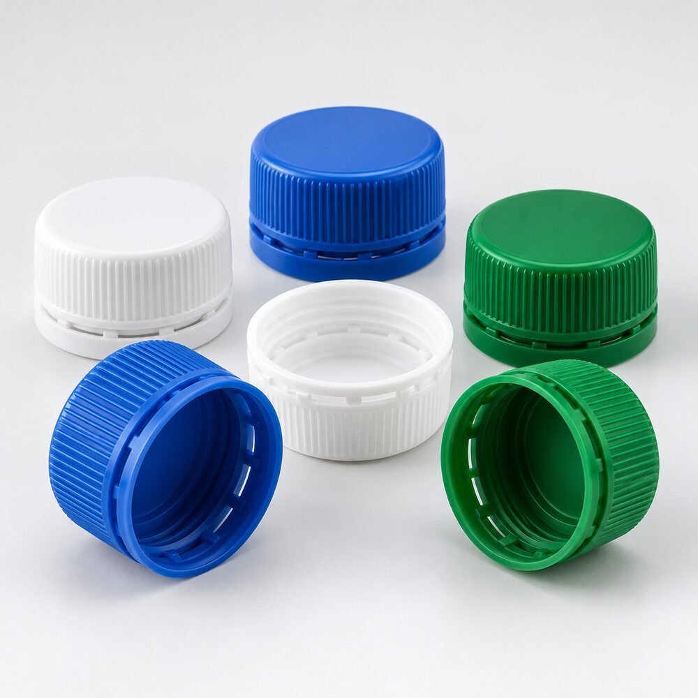 Tamper-evident beverage caps in several colours