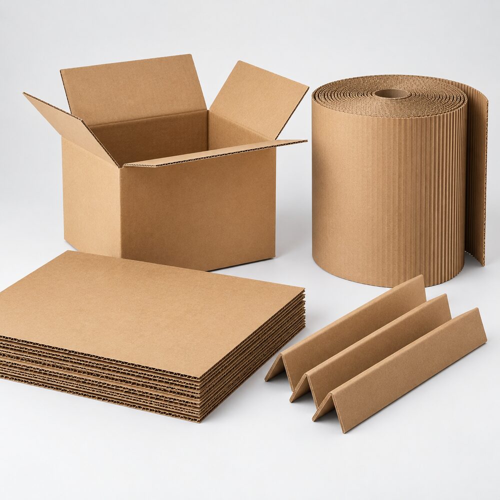 Die-cut cartons, cardboard sheets and edge protectors