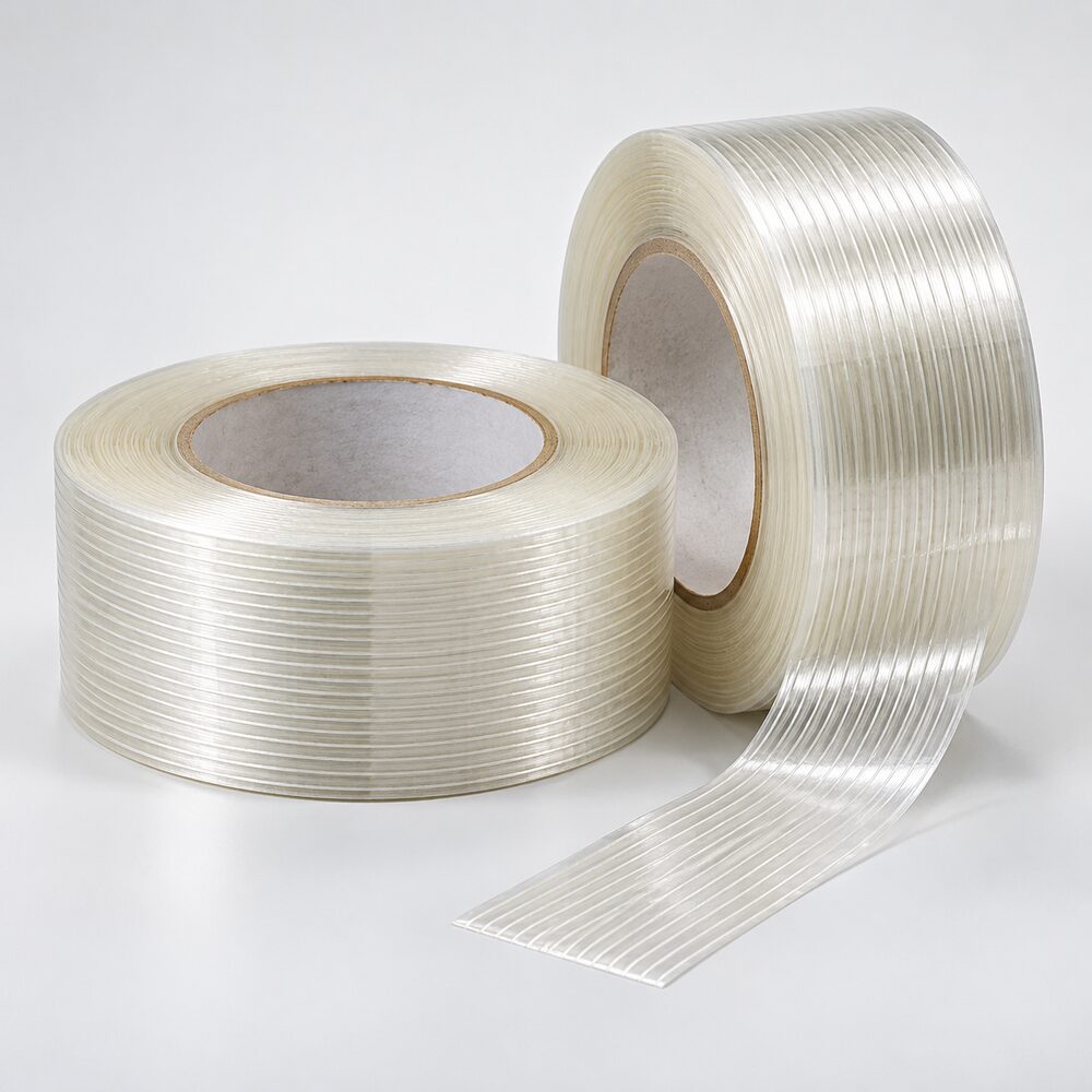 Mono-filament reinforced strapping tape